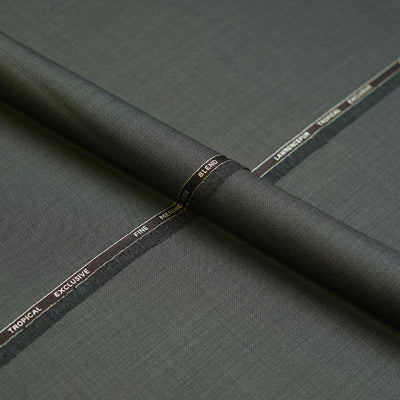 Grey Bird Eye Textured Wool Blend, Tropical Exclusive Suiting Fabric
