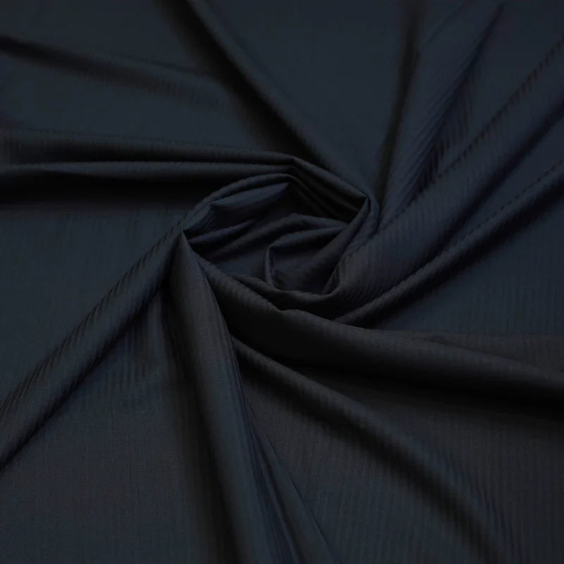 Premium Wool Fabric, Navy Blue Self Stripes, Wool Blend